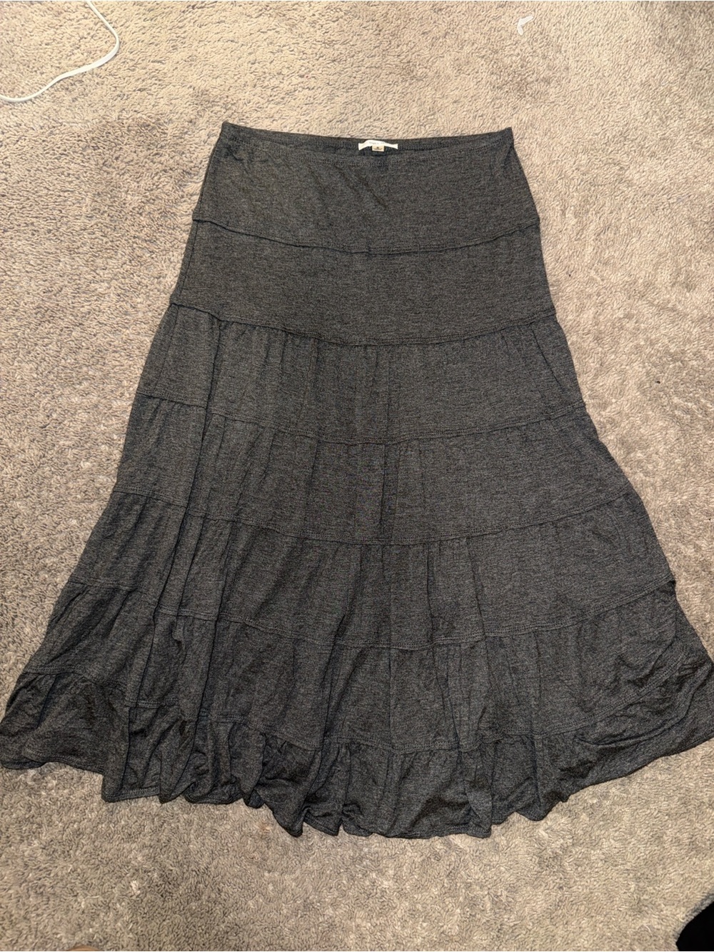 New w/o tags Sophie Max Dark Gray Tiered Maxi Skirt